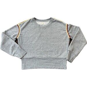 Gray Miles by Madewell Embroidered Trim Crop Oversize Sweatshirt Beautiful,  XS